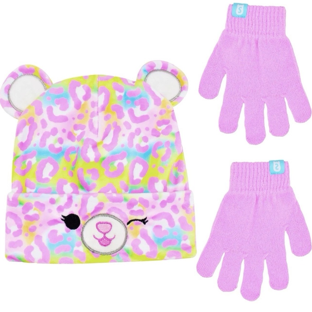Squishmallows Michaela Beanie Hat‎ Gloves Set Cuffed Winter Knit Cap Soft NWT